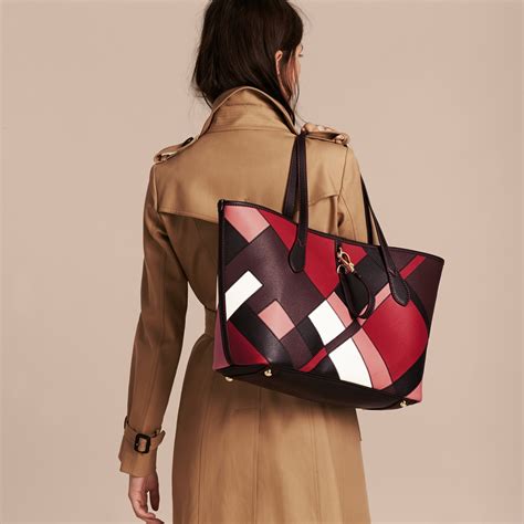 burberry medium patchwork grainy leather tote bag|Burberry selfridges.